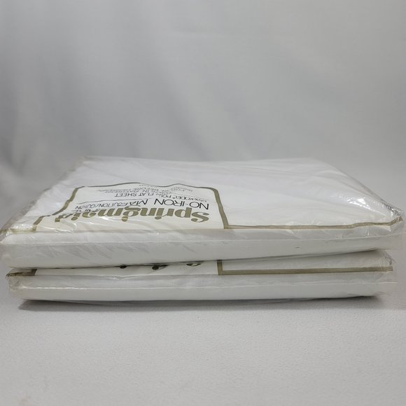 (2) Vtg No-Iron Muslin Twin Flat Sheet By Springmaid - Marvelaire - Picture 8 of 10